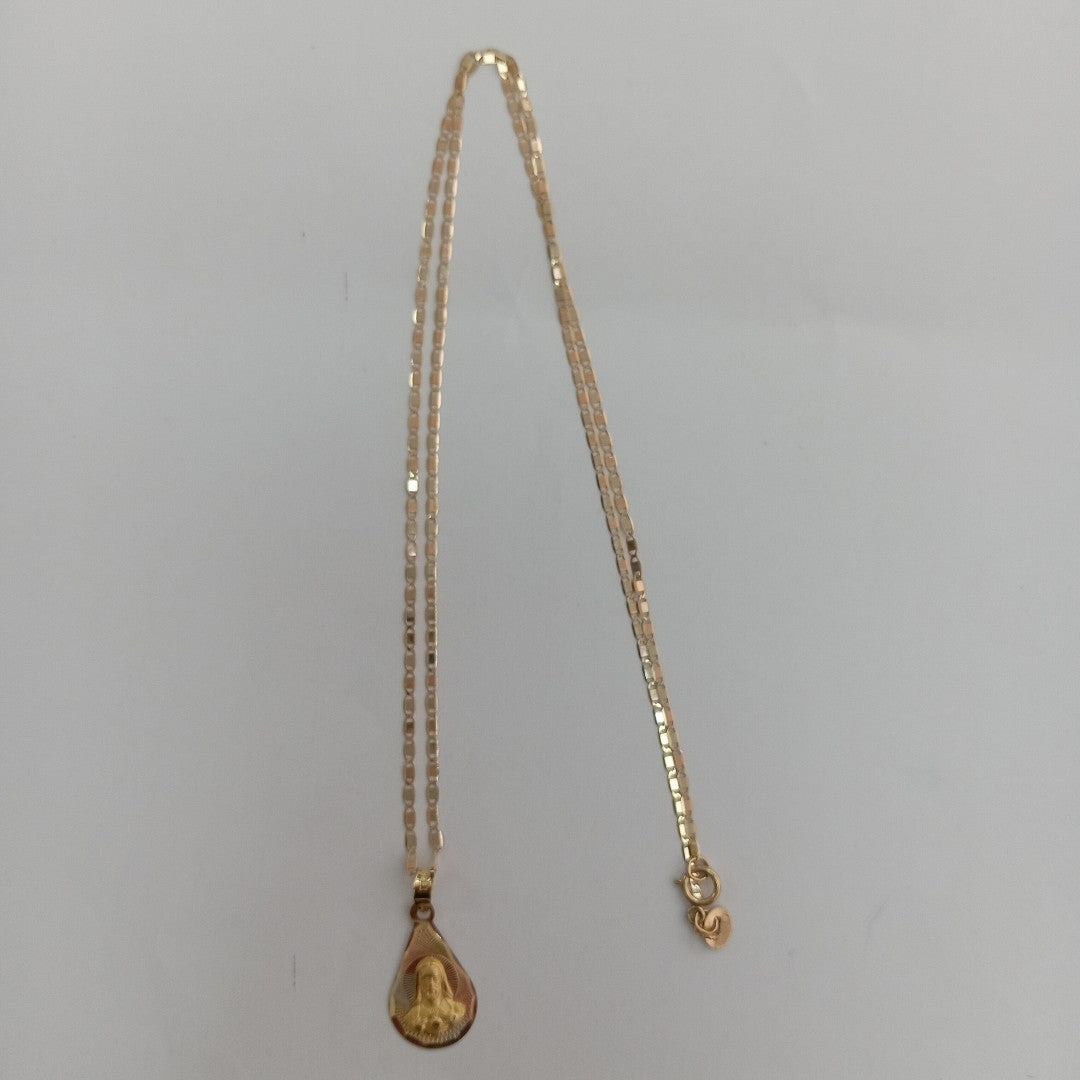 CADENA, MEDALLA RELIGIOSA ORO 10 K 2.4 GRMS (SEMINUEVO)