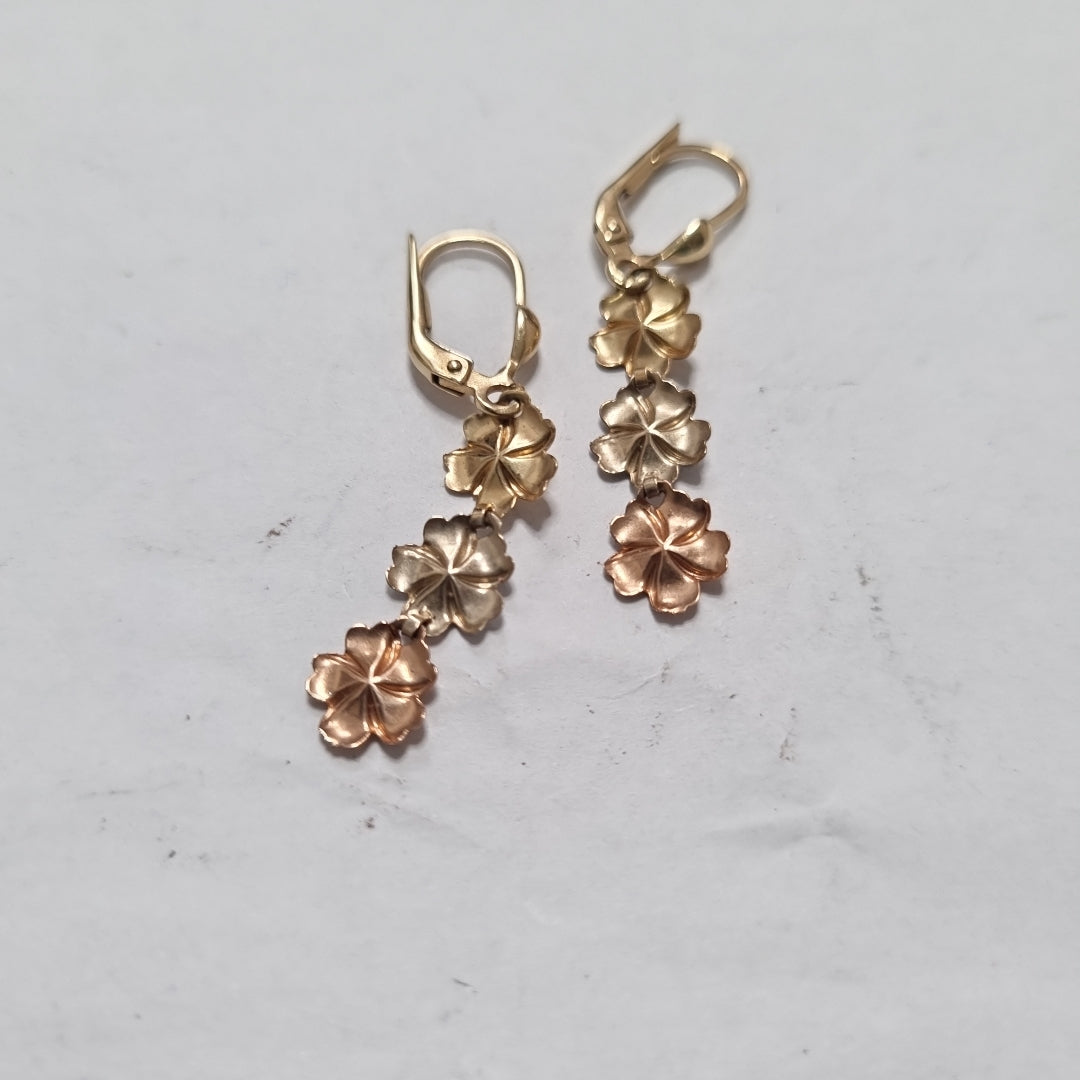 ARETES PAR ORO COMBINADO 14 K 1,80 GRMS (SEMINUEVO)