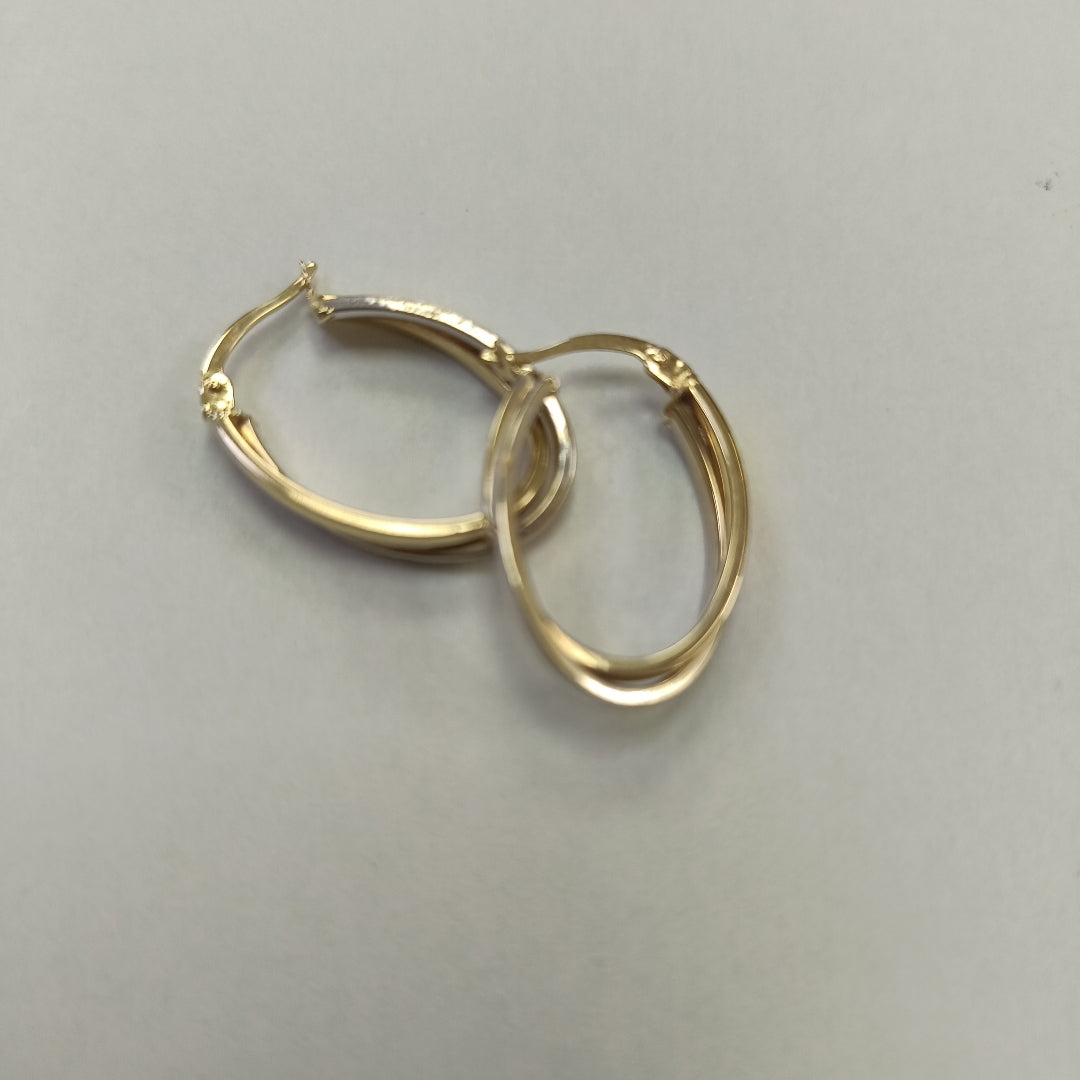 ARRACADAS PAR ORO COMBINADO 14 K 2,20 GRMS (SEMINUEVO)