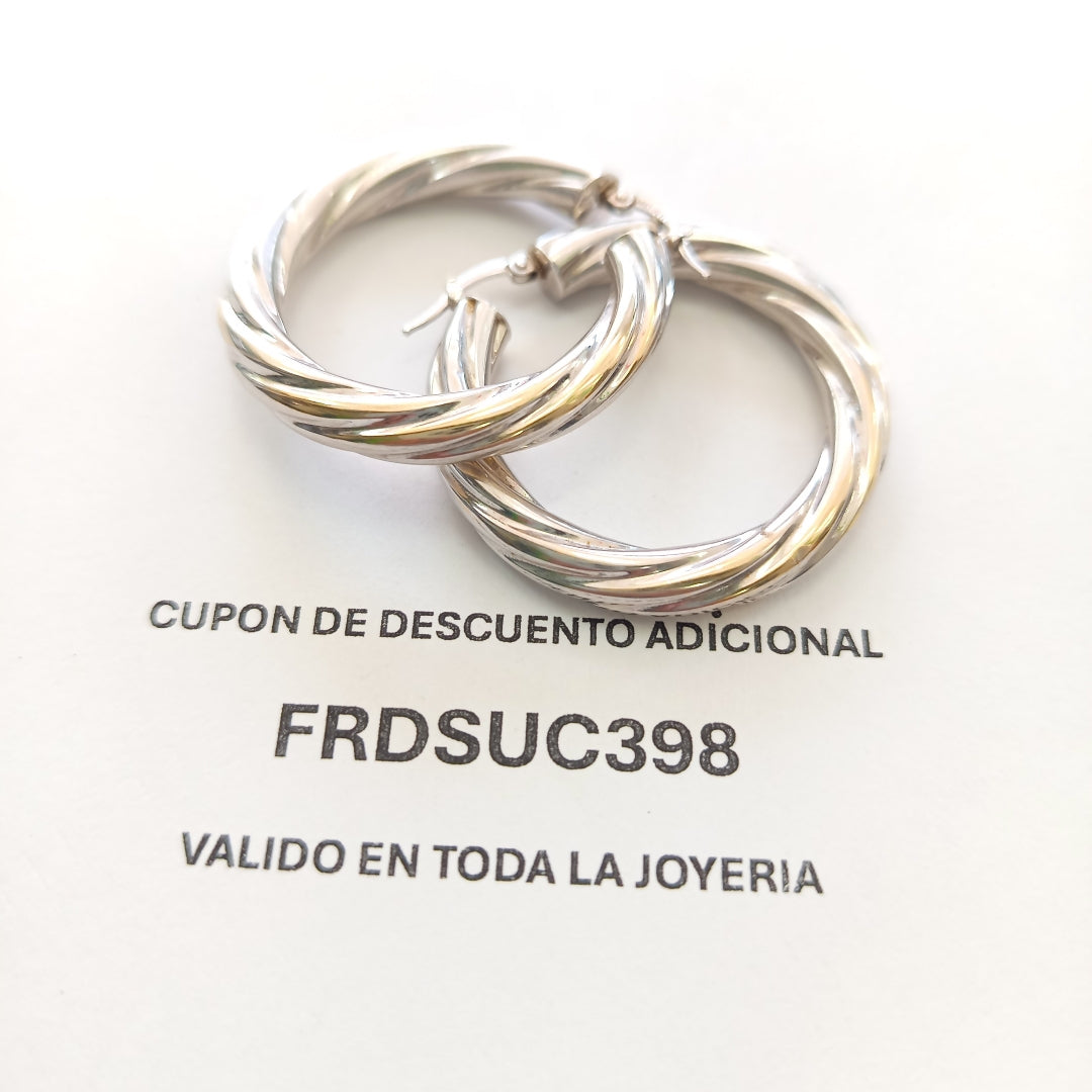 ARRACADAS PAR ORO BLANCO 14 K 6,00 GRMS (SEMINUEVO)