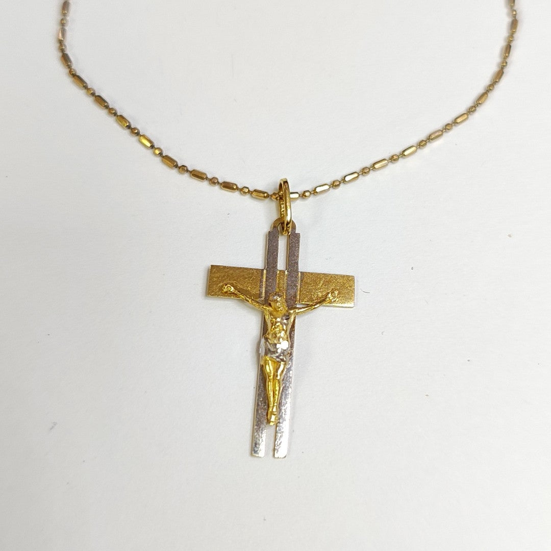CADENA, CRUCIFIJO ORO 14 K 4.8 GRMS (SEMINUEVO)