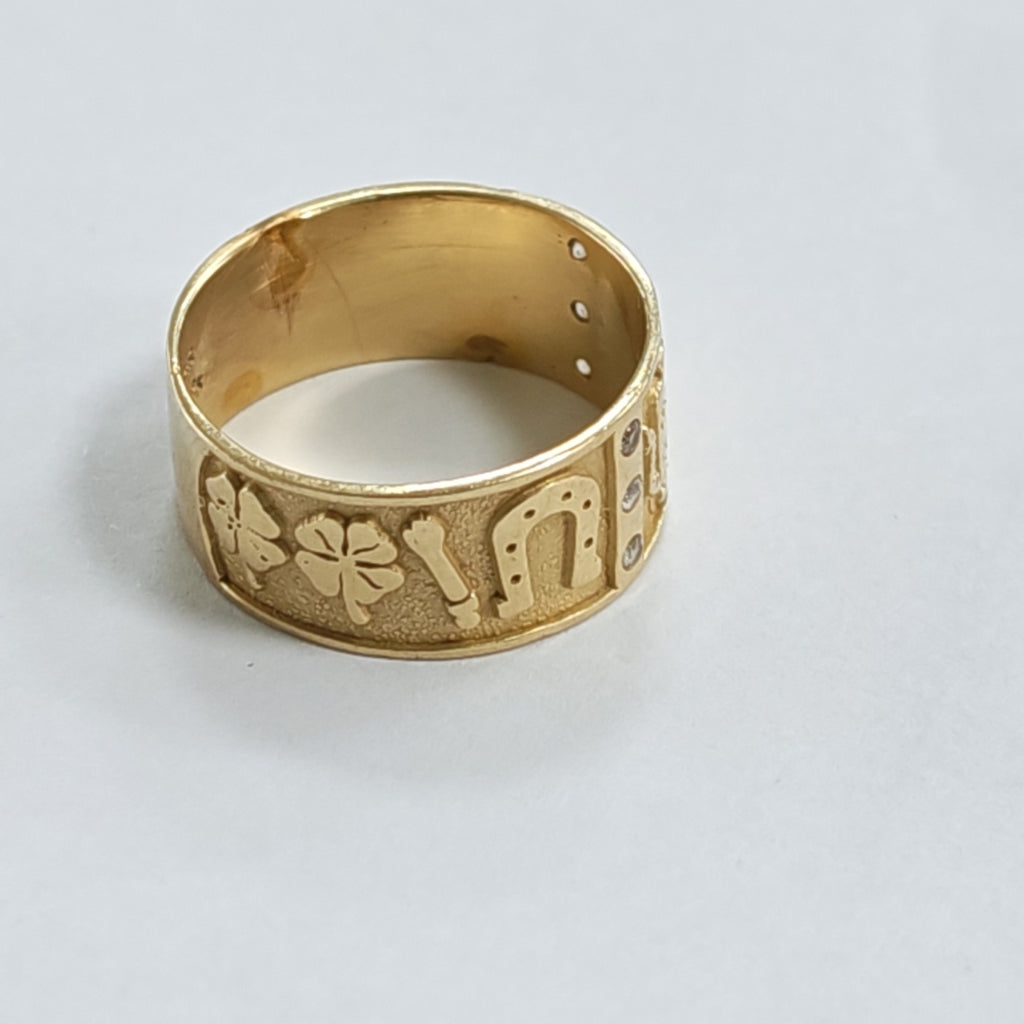 ARGOLLA DE LA SUERTE ORO 14 K 3.3 GRMS (SEMINUEVO)