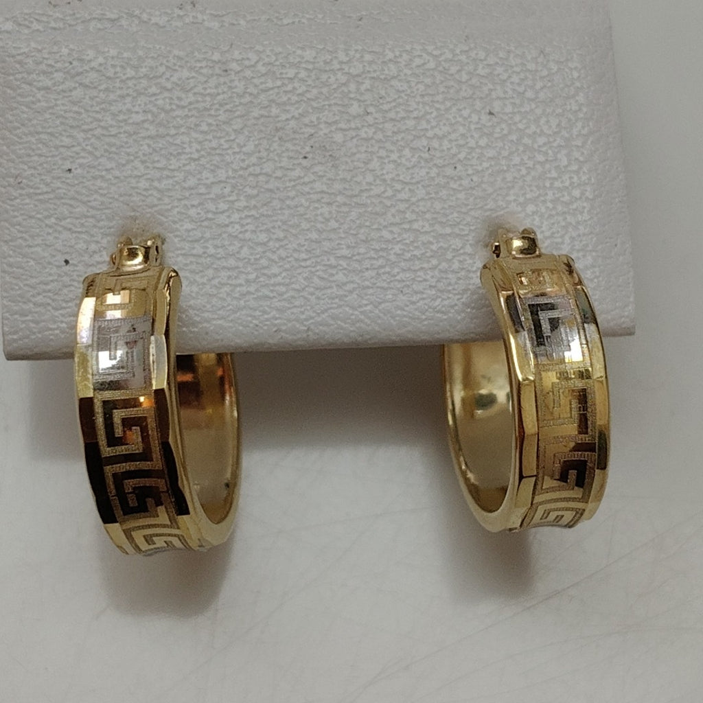 ARRACADAS PAR ORO, ORO COMBINADO 14 K 1.8 GRMS (SEMINUEVO)