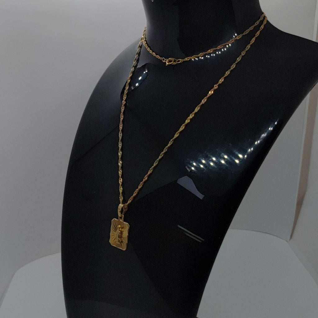 CADENA, MEDALLA RELIGIOSA ORO, ORO COMBINADO 8 K 2.8 GRMS (SEMINUEVO)