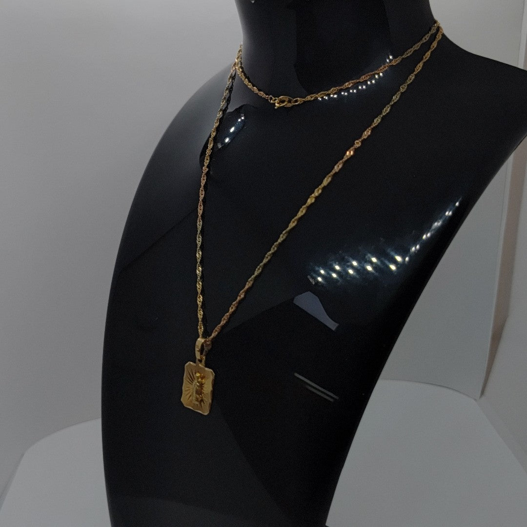 CADENA, MEDALLA RELIGIOSA ORO, ORO COMBINADO 8 K 2.8 GRMS (SEMINUEVO)