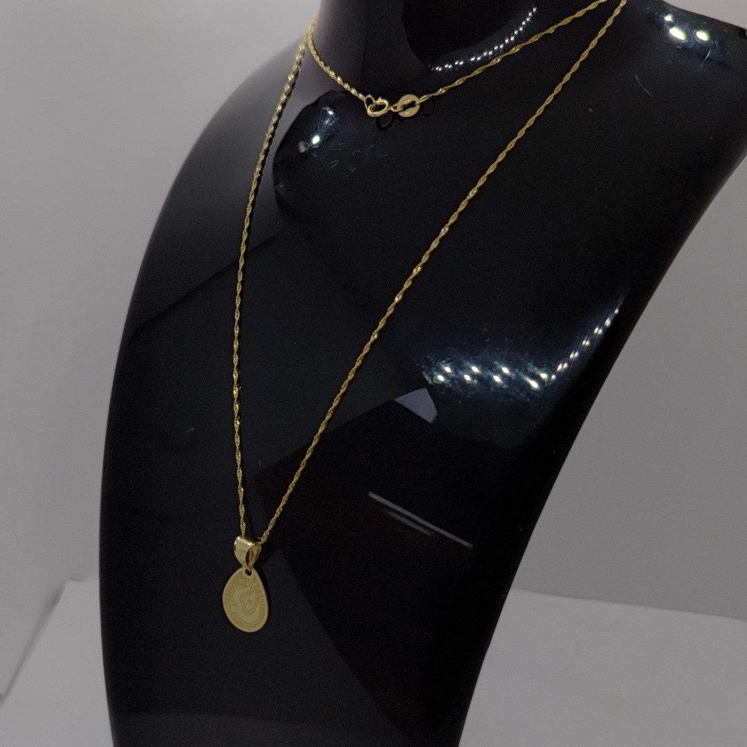 CADENA,MEDALLA RELIGIOSA ORO 10 K 1,40 GRMS (SEMINUEVO)
