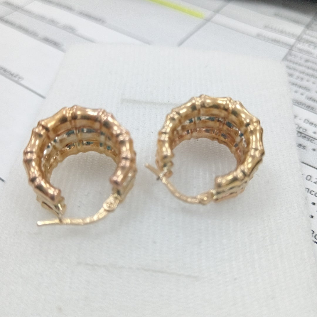 ARRACADAS PAR ORO COMBINADO 14 K 4,30 GRMS (SEMINUEVO)