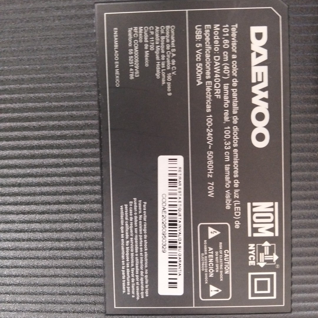 PANTALLA DAEWOO DAW40QRF 40" QLED FULL HD (SEMINUEVO)