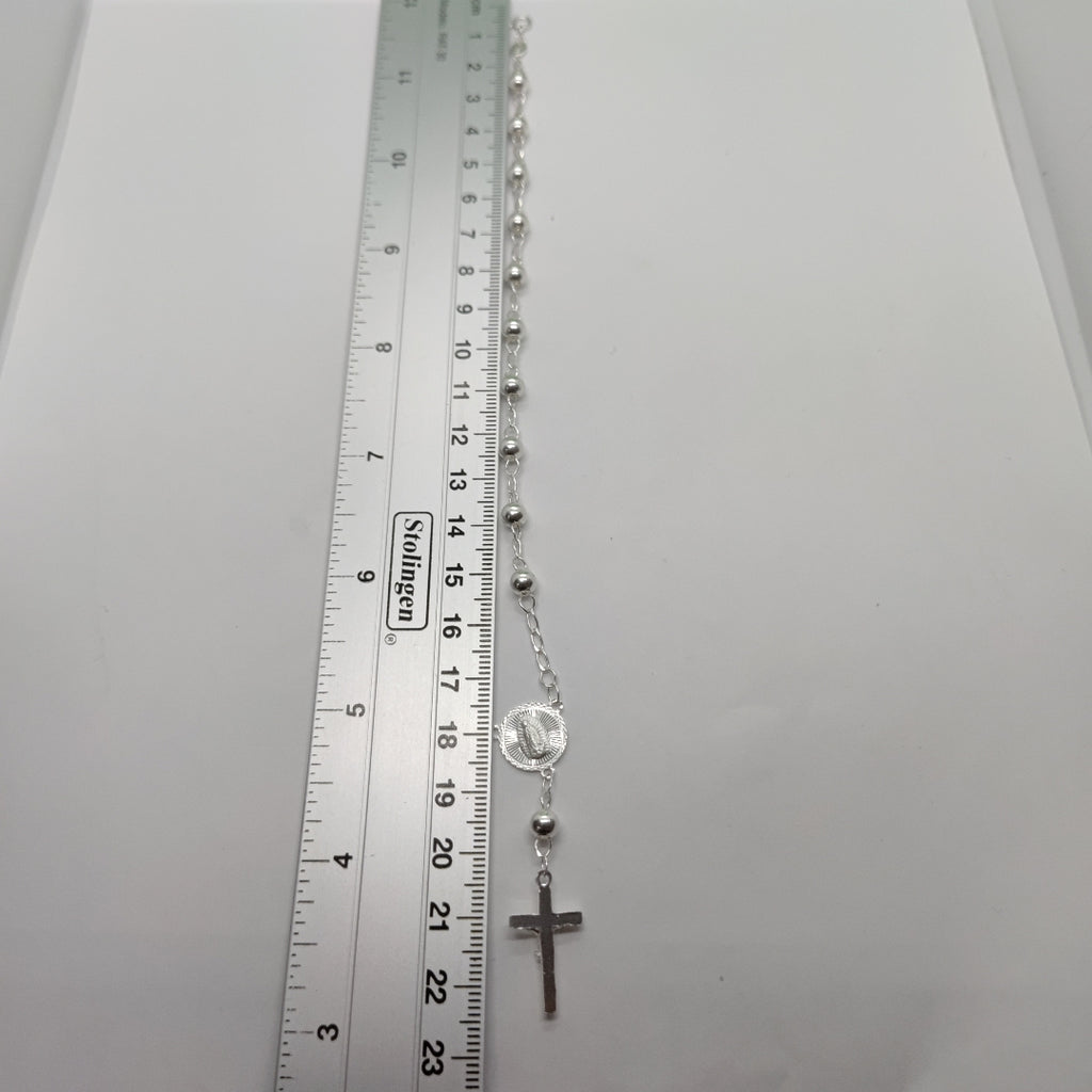 PULSERA TIPO ROSARIO PLATA .925 18 CM 4.12 GR (NUEVO)