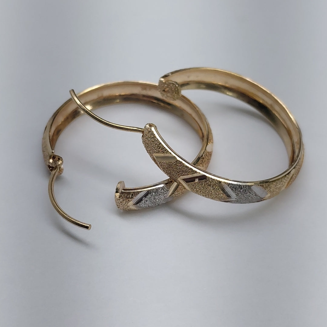 ARRACADAS PAR ORO COMBINADO 14 K 4.2 GRMS (SEMINUEVO)
