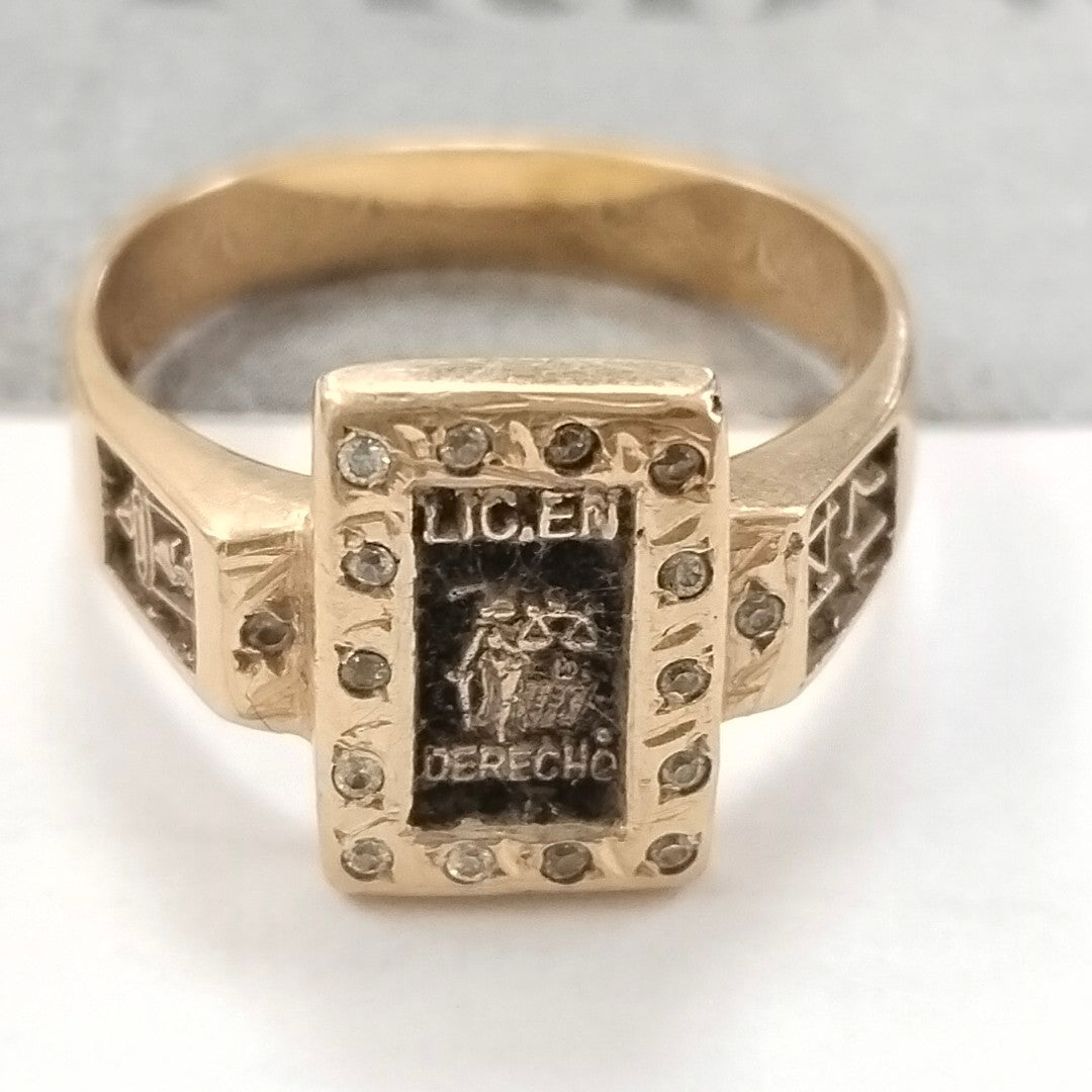 ANILLO DE GRADUACIÓN ORO 14 K 5.4 GRMS (SEMINUEVO)
