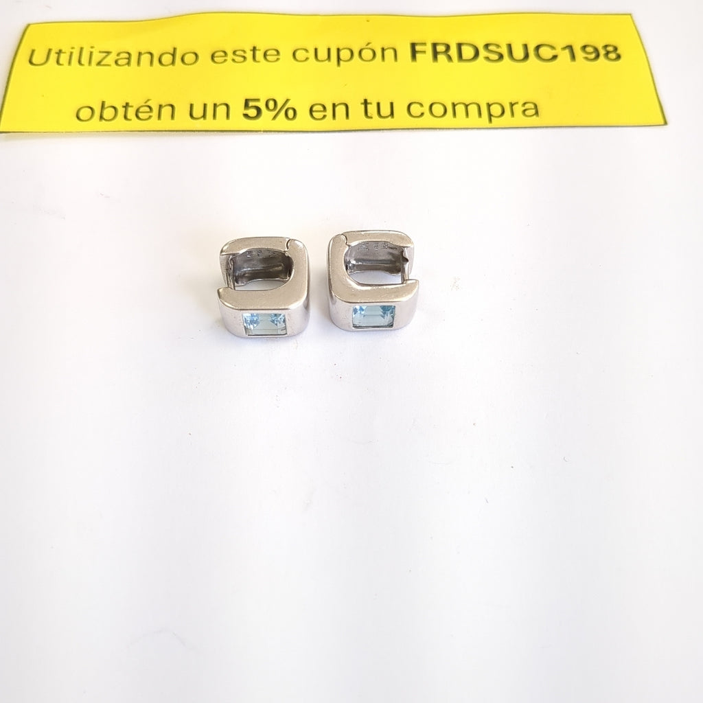 ARRACADAS PAR ORO BLANCO 14 K 7,00 GRMS (SEMINUEVO)