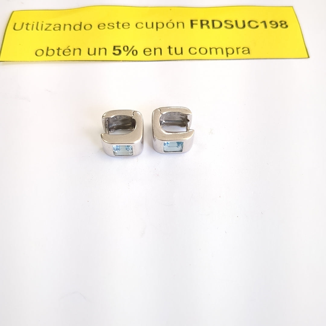ARRACADAS PAR ORO BLANCO 14 K 7,00 GRMS (SEMINUEVO)