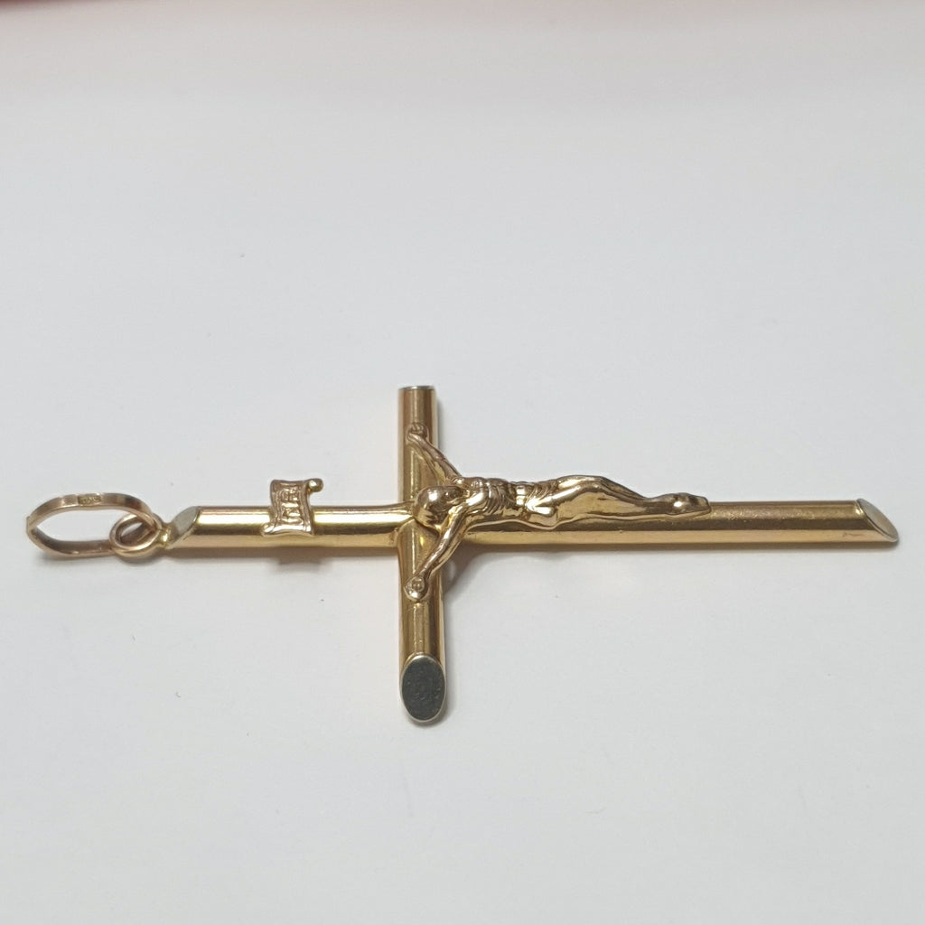 CRUCIFIJO ORO, RODIADO 14 K 6.3 GRMS (SEMINUEVO)