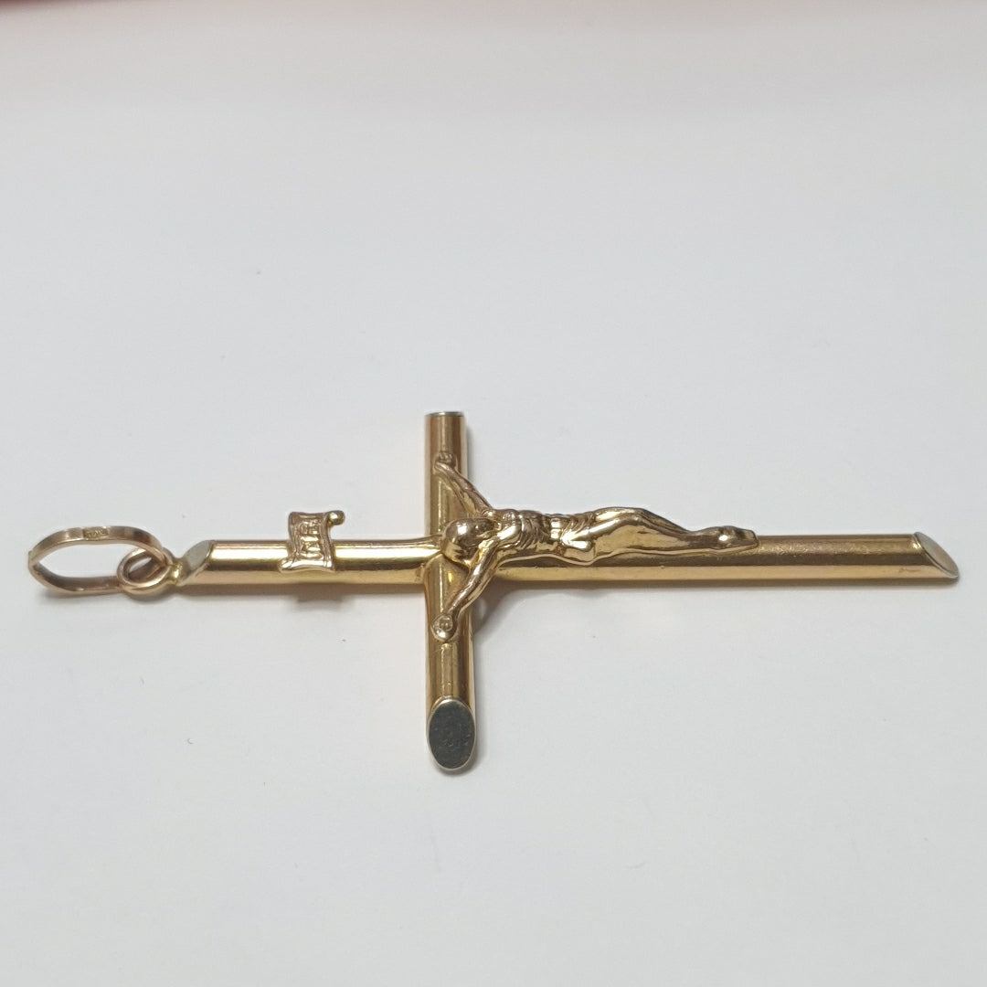 CRUCIFIJO ORO, RODIADO 14 K 6.3 GRMS (SEMINUEVO)