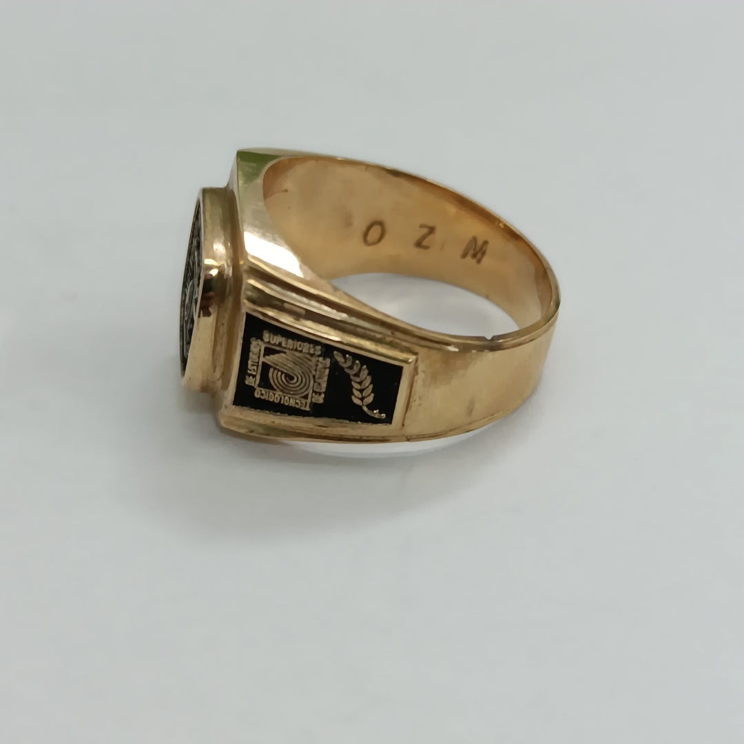 ANILLO DE GRADUACIÓN ORO 14 K 11.9 GRMS (SEMINUEVO)