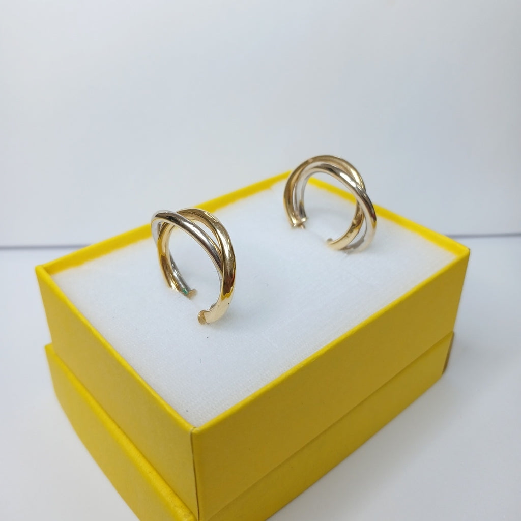 ARRACADAS PAR ORO, ORO BLANCO 14 K 3 GRMS (SEMINUEVO)