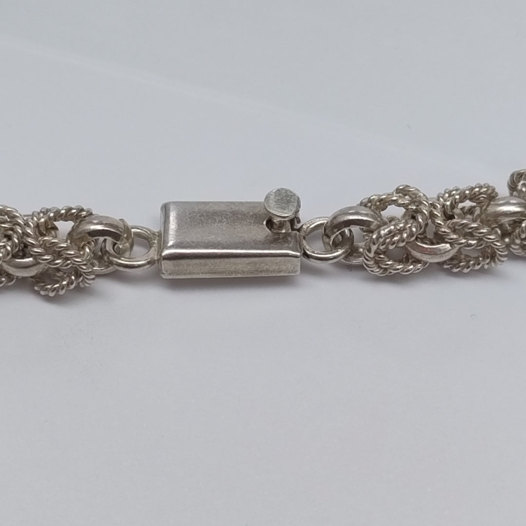 BROQUELES PAR,GARGANTILLA PLATA 125,50 GRMS (SEMINUEVO)