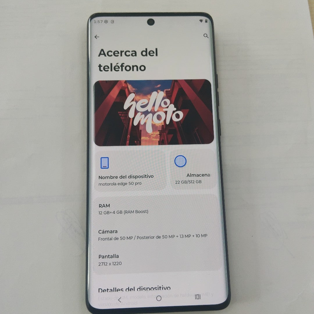 CELULAR MOTOROLA EDGE 50 PRO XT2403-2 (2024) 512 GB 12 GB RAM (SEMINUEVO)