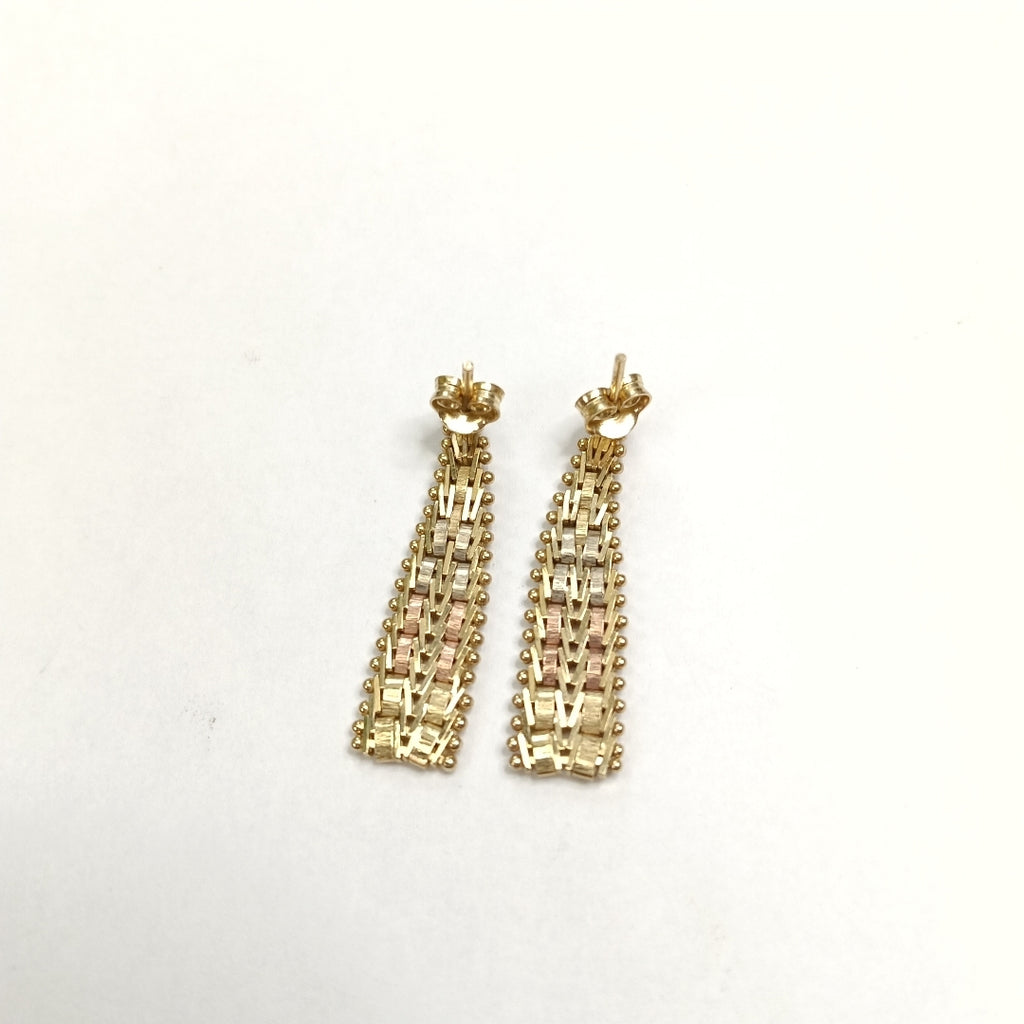 ARETES PAR ORO,ORO COMBINADO 14 K 4,10 GRMS (SEMINUEVO)