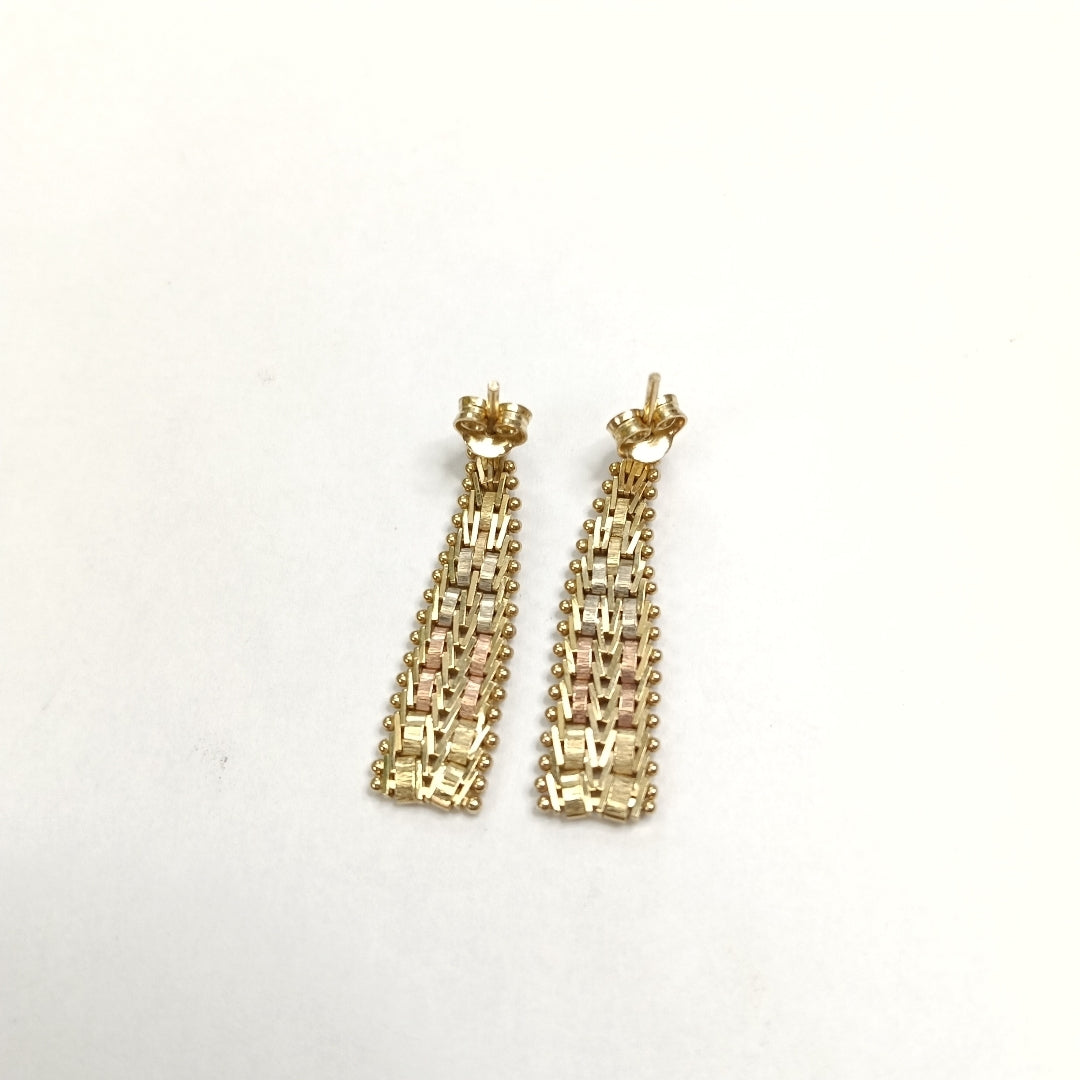 ARETES PAR ORO,ORO COMBINADO 14 K 4,10 GRMS (SEMINUEVO)
