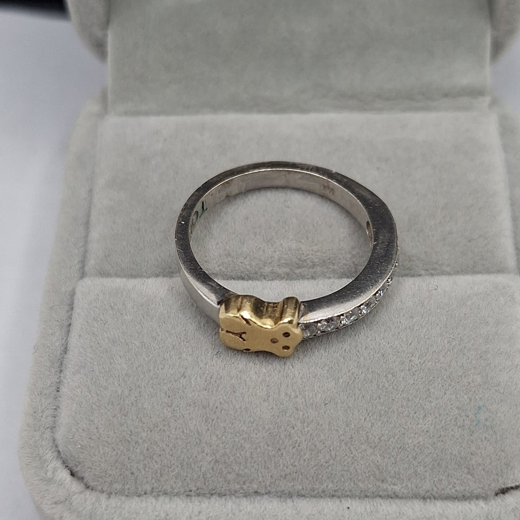 ANILLO ORO, ORO BLANCO 14 K 3.9 GRMS (SEMINUEVO)