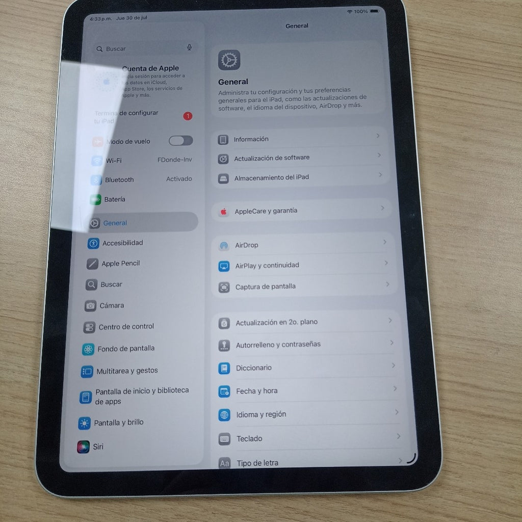 TABLETA APPLE IPAD A16 A3354 (2025) 128 GB 6 GB RAM (SEMINUEVO)