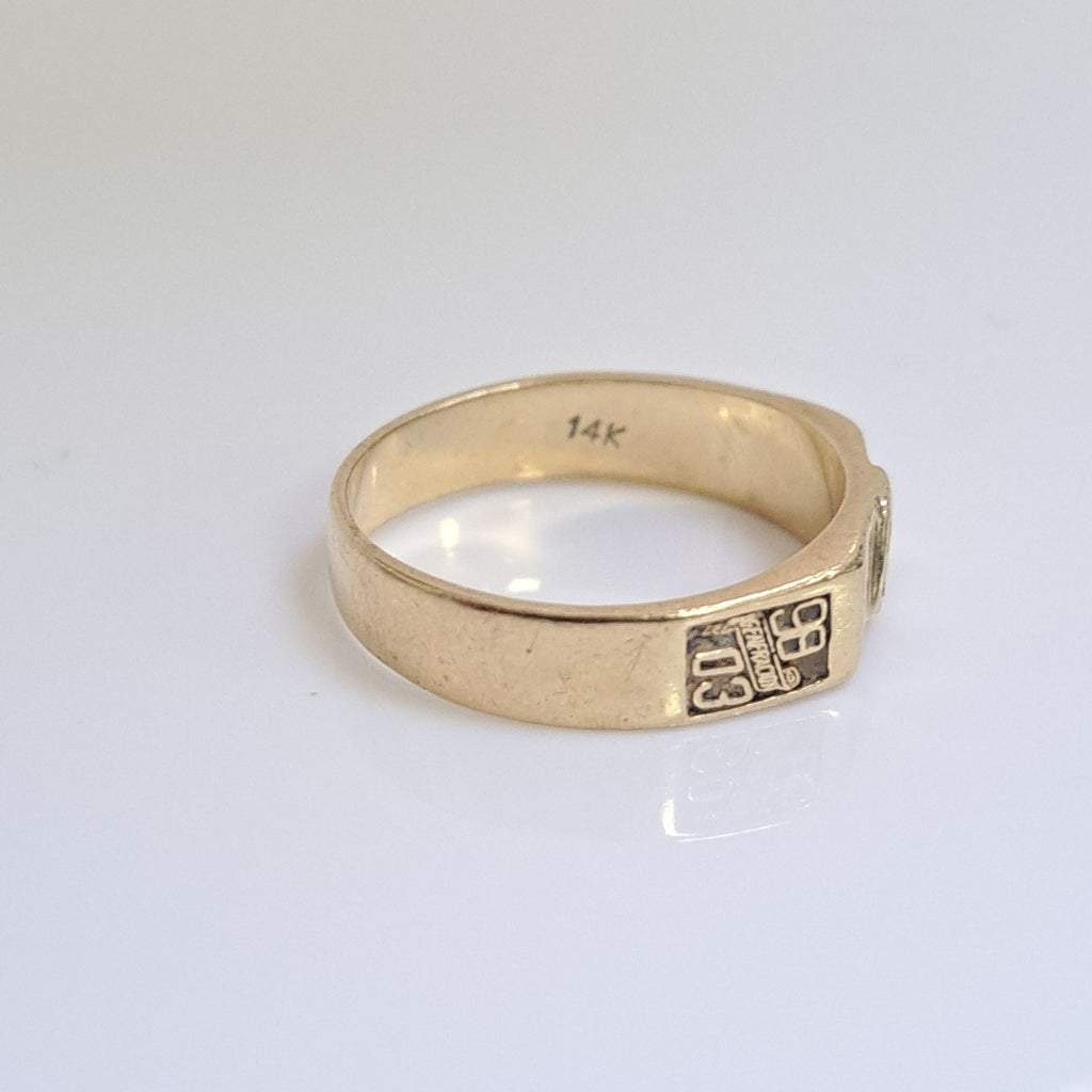 ANILLO, ANILLO DE GRADUACIÓN ORO 14 K 3.5 GRMS (SEMINUEVO)