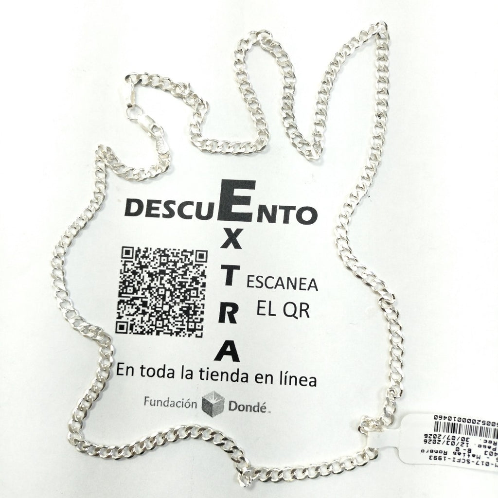 CADENA TEJIDO BARBADO PLATA .925 60 CM 13.7 GR (NUEVO)