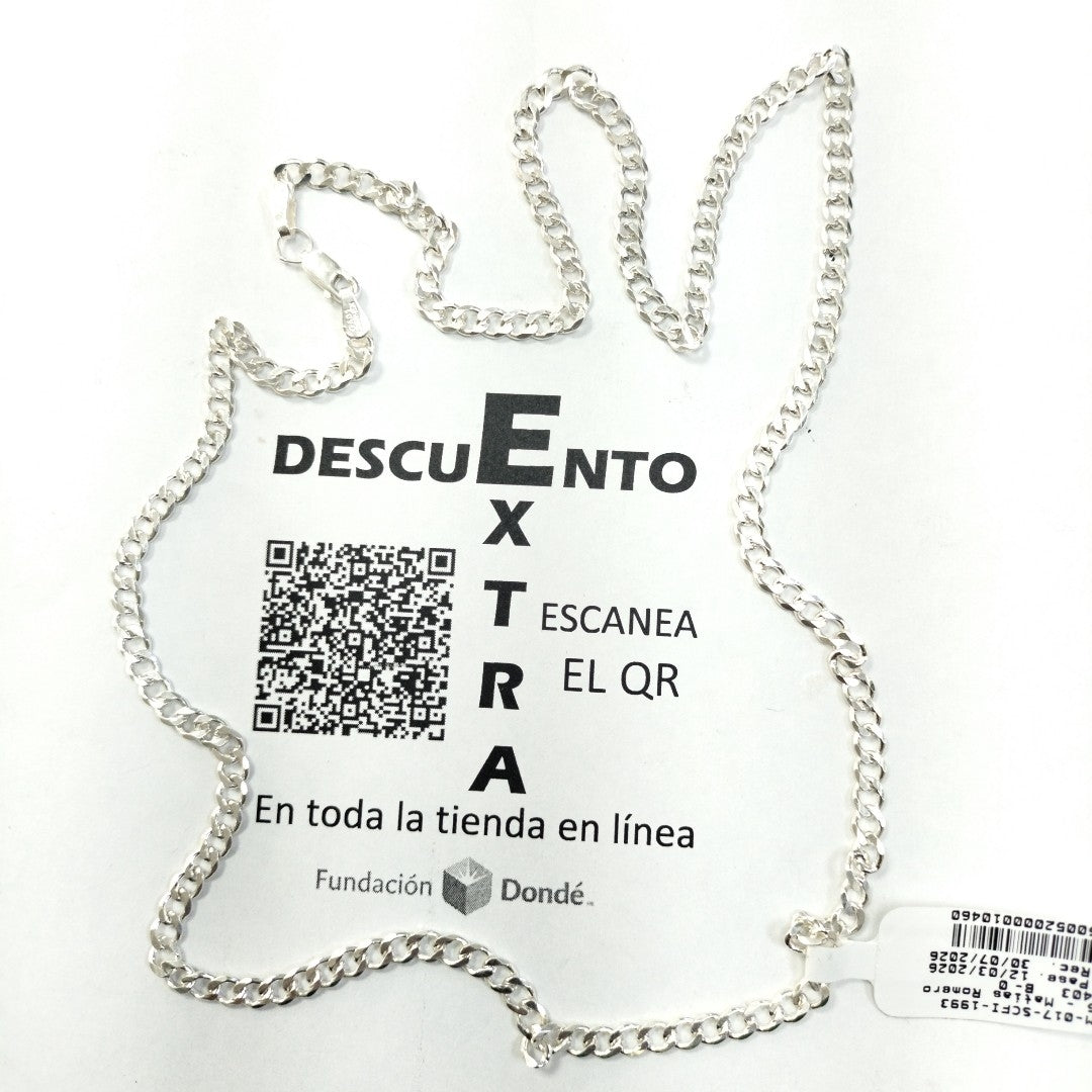 CADENA TEJIDO BARBADO PLATA .925 60 CM 13.7 GR (NUEVO)