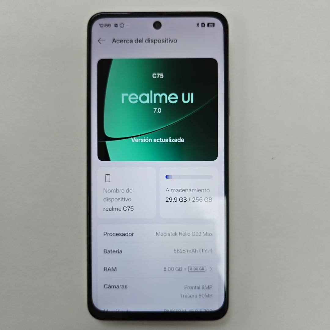 CELULAR REALME C75 RMX3941 (2025) 256 GB 8 GB RAM (SEMINUEVO)