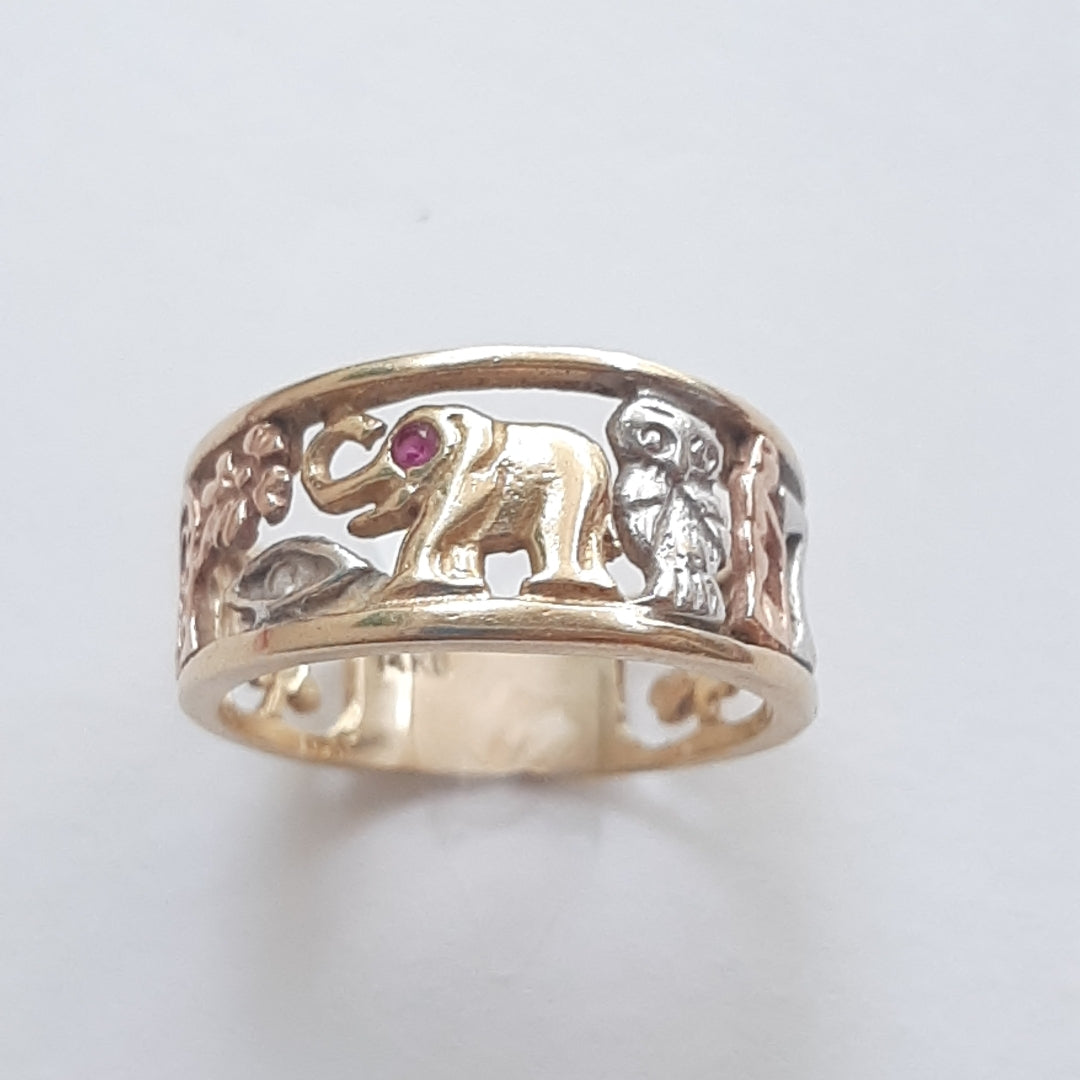 ARGOLLA DE LA SUERTE ORO COMBINADO 14 K 4,60 GRMS (SEMINUEVO)