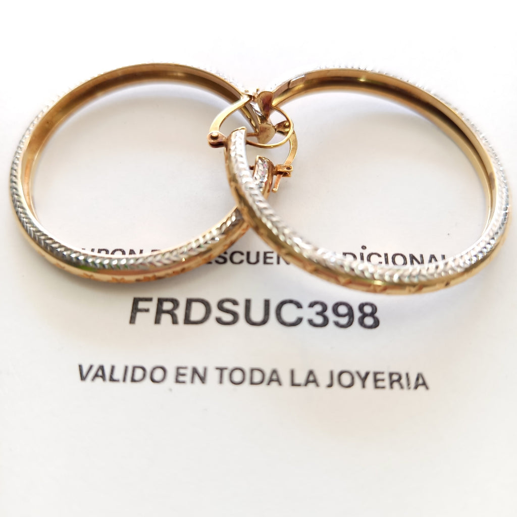 ARRACADAS PAR ORO,ORO COMBINADO 14 K 7,80 GRMS (SEMINUEVO)