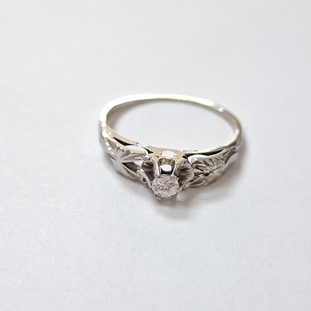 ANILLO ORO BLANCO 10 K 1,40 GRMS (SEMINUEVO)