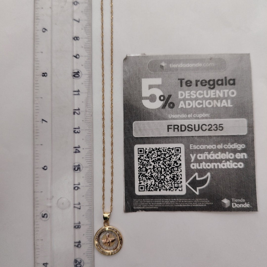 CADENA, MEDALLA RELIGIOSA ORO 10 K 1.8 GRMS (SEMINUEVO)