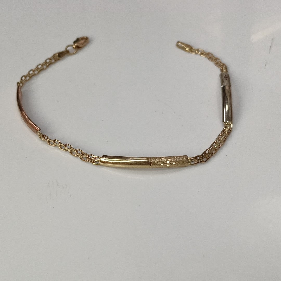 PULSERA ORO COMBINADO 10 K 2,70 GRMS (SEMINUEVO)