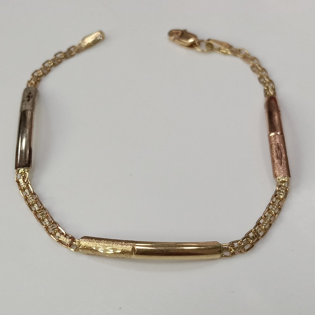 PULSERA ORO COMBINADO 10 K 2,60 GRMS (SEMINUEVO)