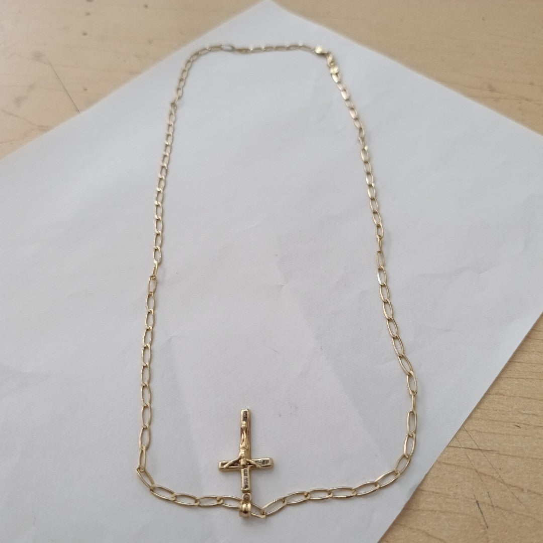 CADENA, CRUZ ORO 14 K 9.2 GRMS (SEMINUEVO)