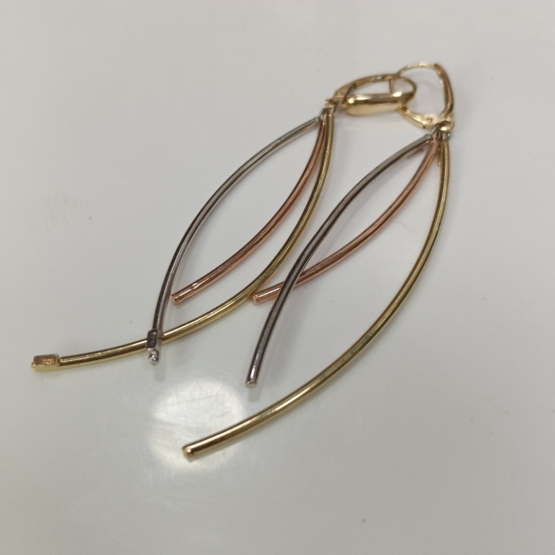 ARETES PAR ORO COMBINADO 10 K 2,70 GRMS (SEMINUEVO)