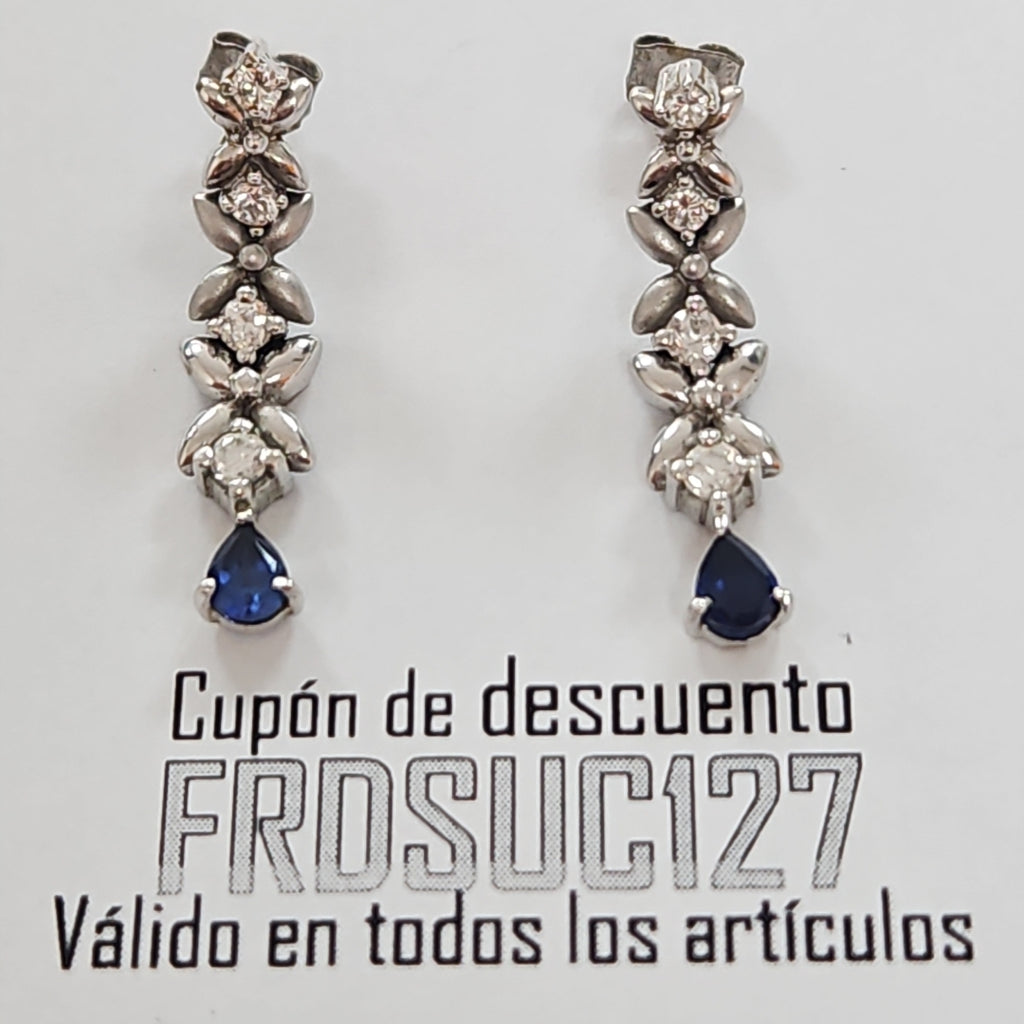 ARETES PAR ORO BLANCO 10 K 4.6 GRMS (SEMINUEVO)
