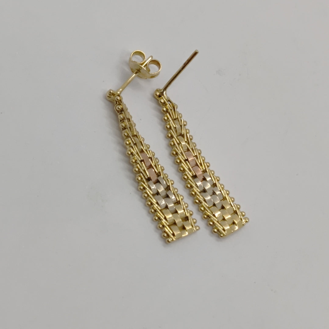 ARETES PAR ORO,ORO COMBINADO 10 K 3,30 GRMS (SEMINUEVO)