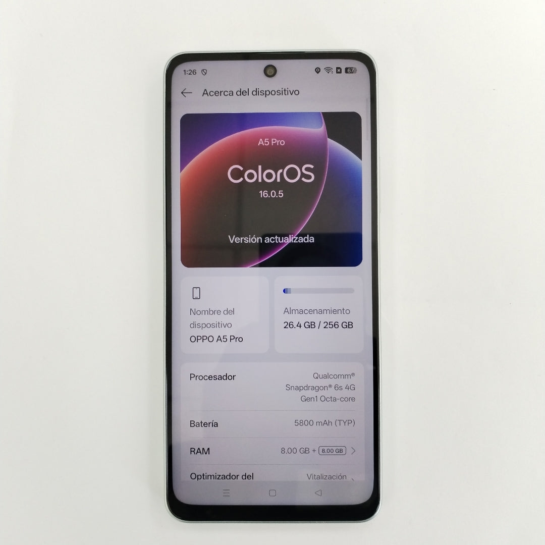 CELULAR OPPO A5 PRO CPH2711 (2025) 256 GB 8 GB RAM (SEMINUEVO)