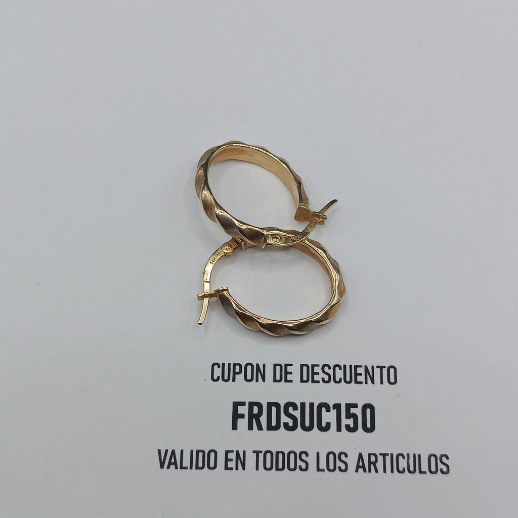 ARETES PAR ORO 14 K 1.9 GRMS (SEMINUEVO)
