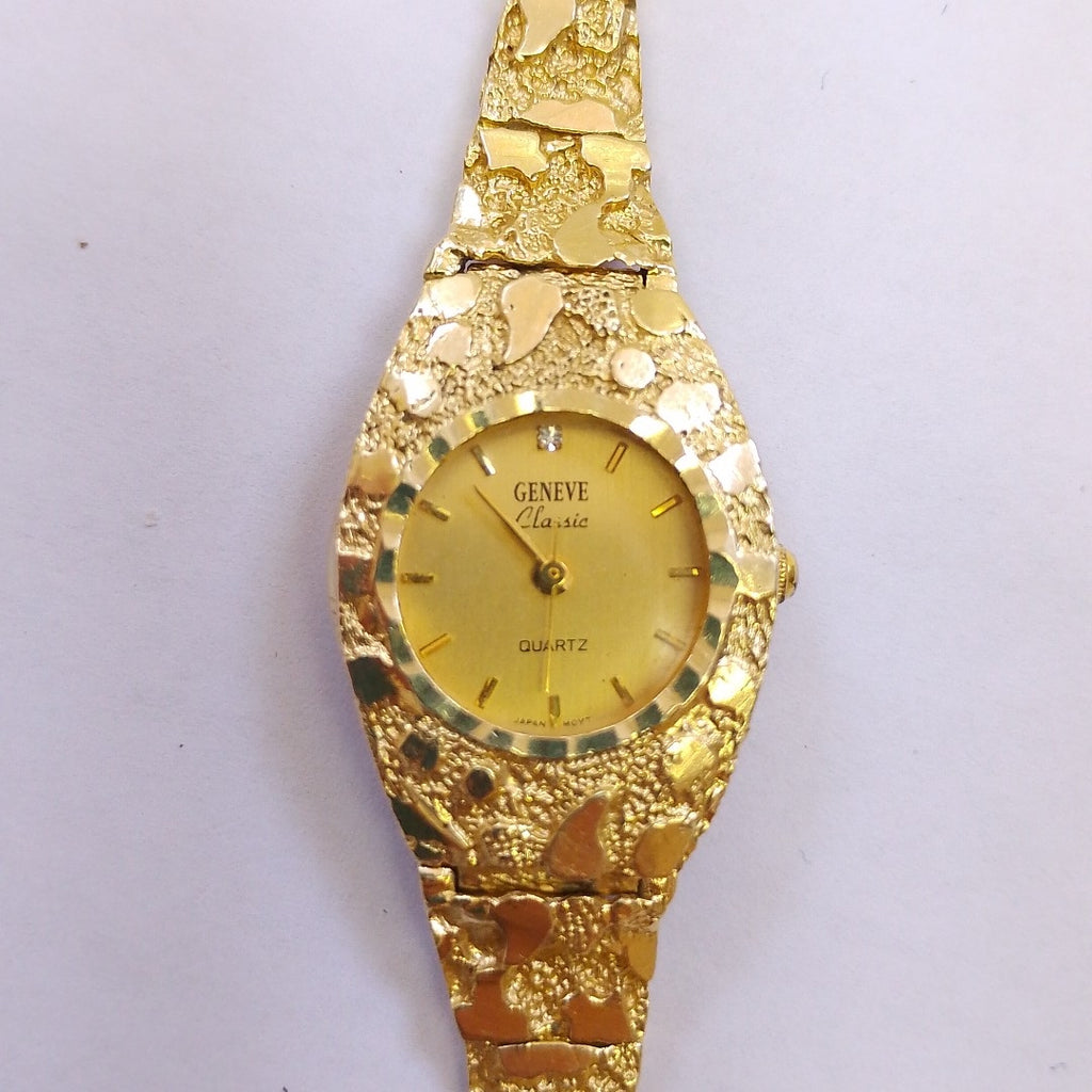 RELOJ CAJA ACERO PULSO ORO ORO 10 K 23.7 GRMS (SEMINUEVO)