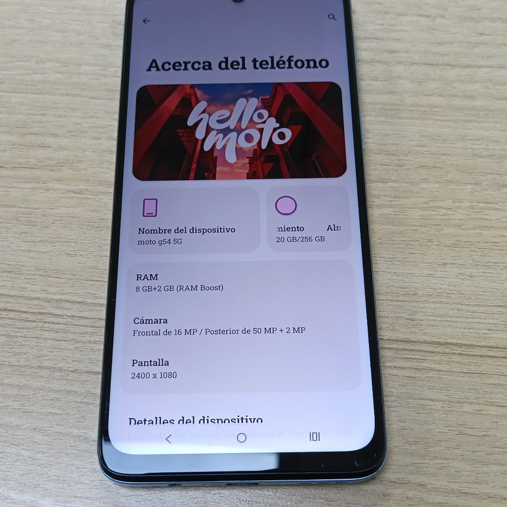 CELULAR MOTOROLA MOTO G54 5G XT2343-1 (2023) 256 GB 8 GB RAM (SEMINUEVO)