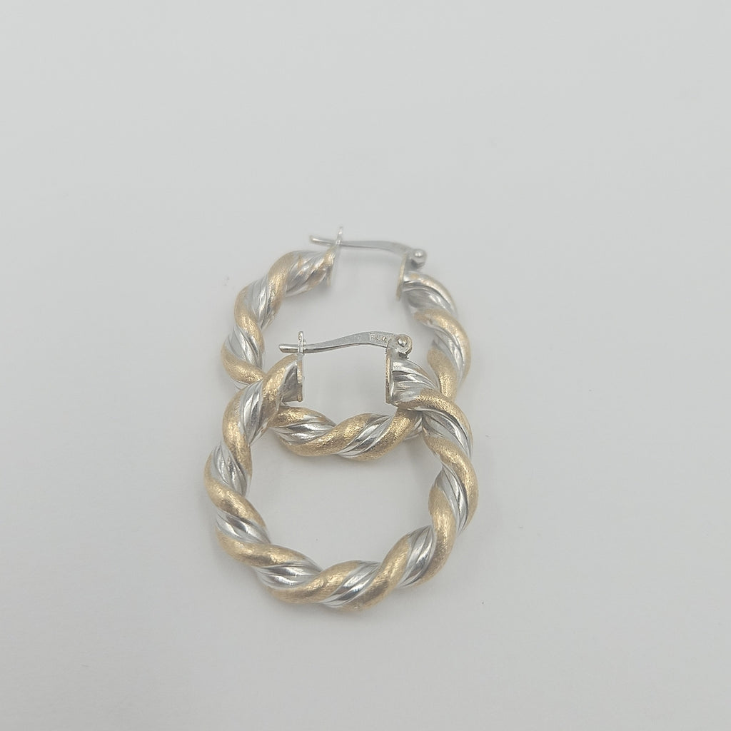 ARRACADAS PAR ORO,ORO BLANCO,RODIADO 14 K 3,60 GRMS (SEMINUEVO)