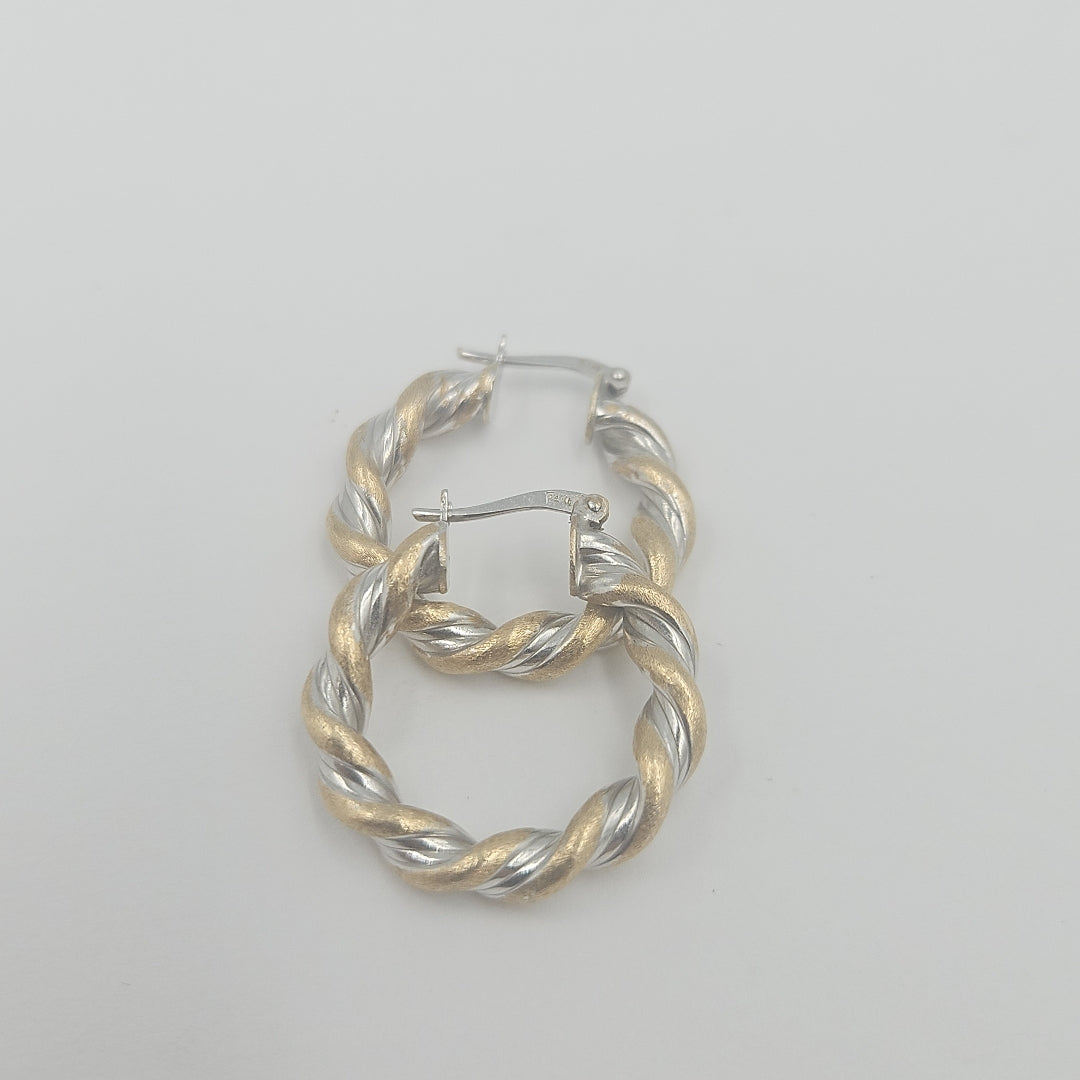 ARRACADAS PAR ORO,ORO BLANCO,RODIADO 14 K 3,60 GRMS (SEMINUEVO)