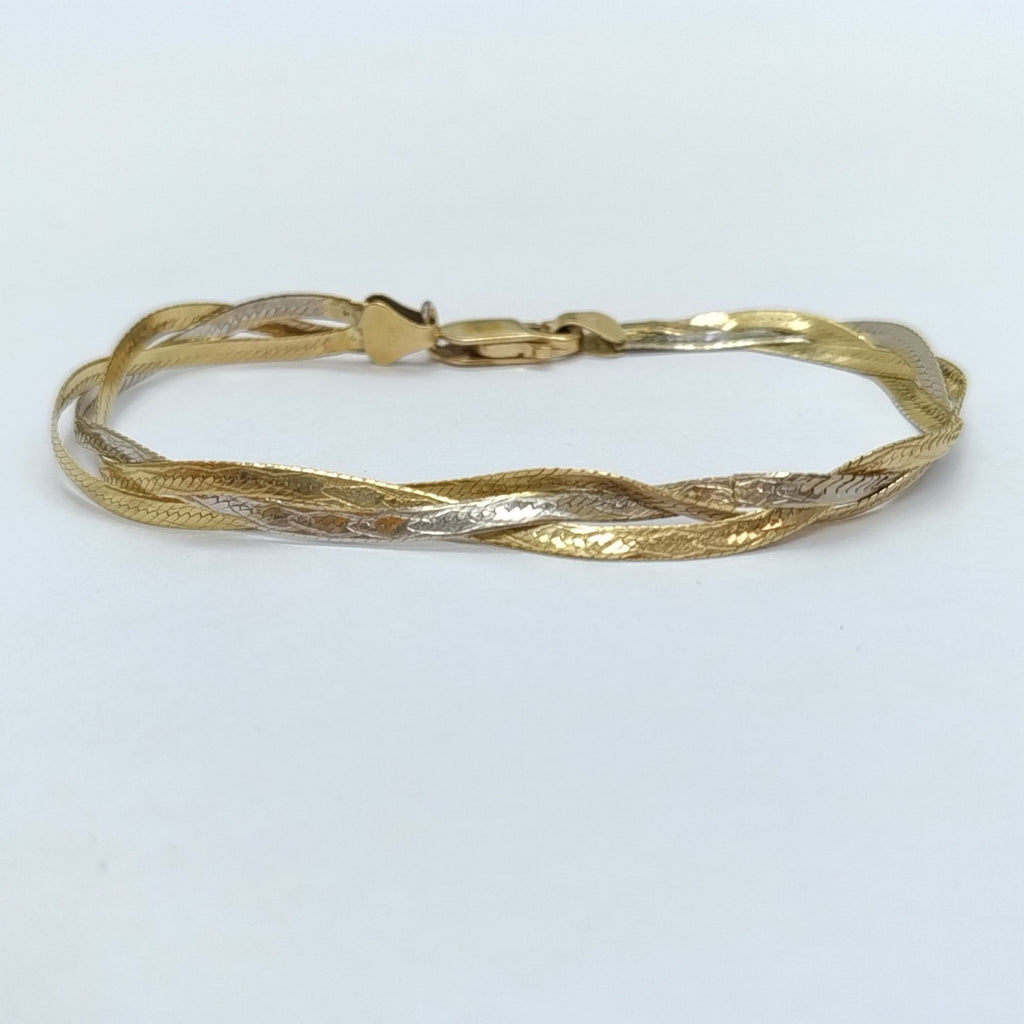 PULSERA ORO COMBINADO 10 K 5.5 GRMS (SEMINUEVO)