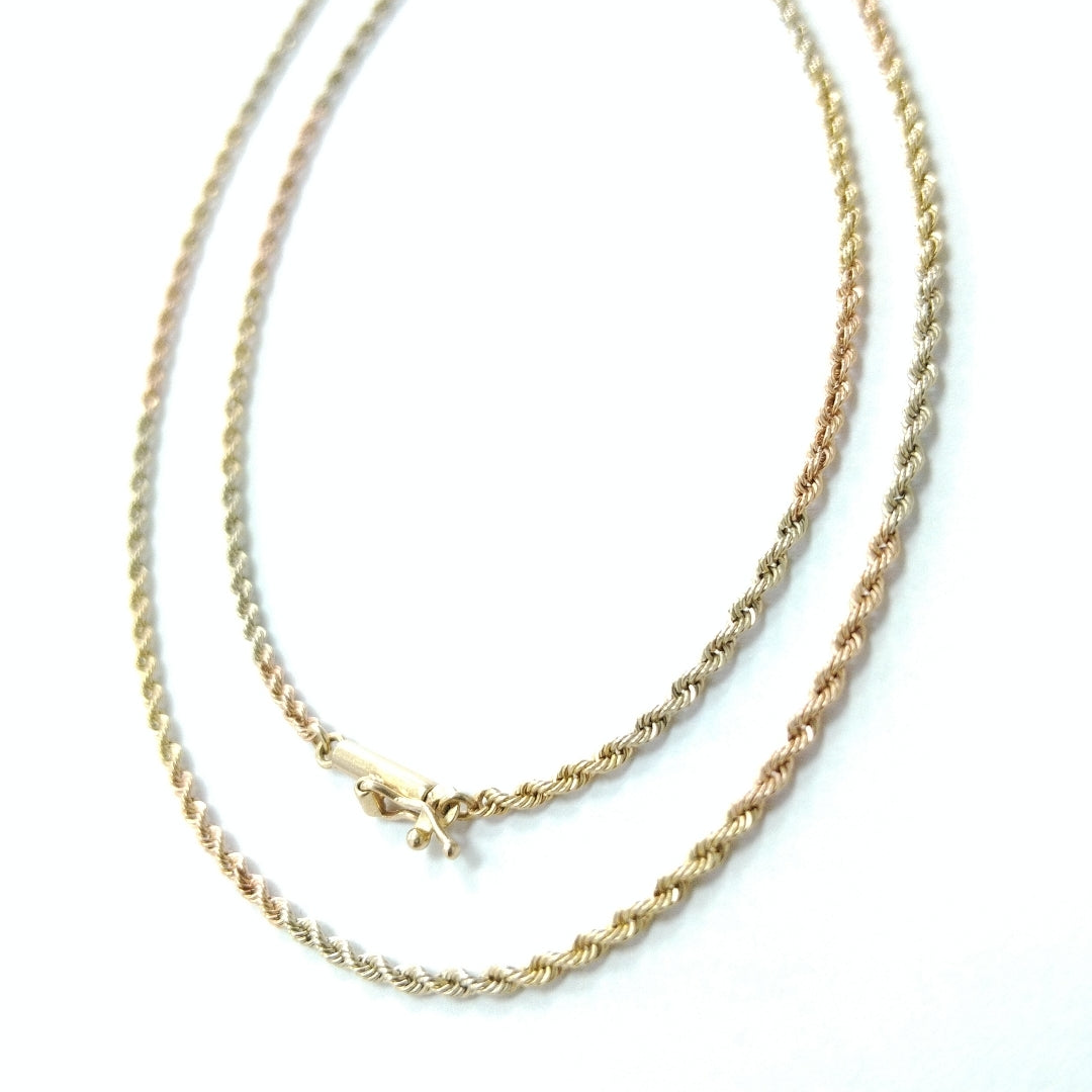 CADENA ORO, ORO COMBINADO 14 K 4.3 GRMS (SEMINUEVO)