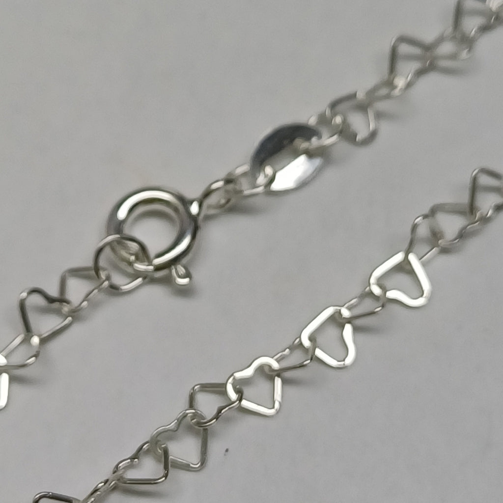 CADENA CORAZONES PLATA .925 60 CM 3.02 GR (NUEVO)